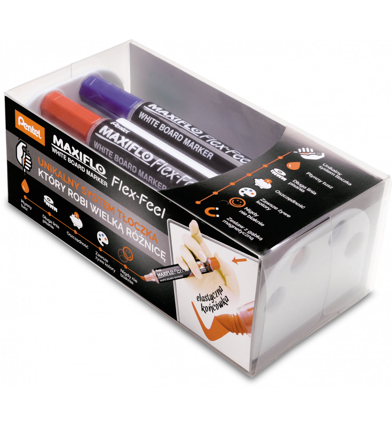 Pentel MAXIFLO Whiteboard-Marker – Pinselspitze 4,6 mm, Rot, 12 Stk. – für Whiteboards