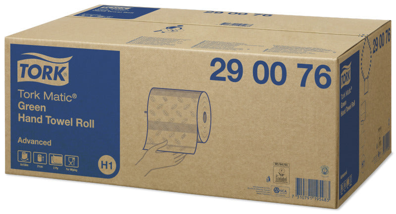 Tork Handtuchrolle – 2-lagig, Grün, Papier – 210 mm × 150 m – für H1 – Kern Ø 38 mm