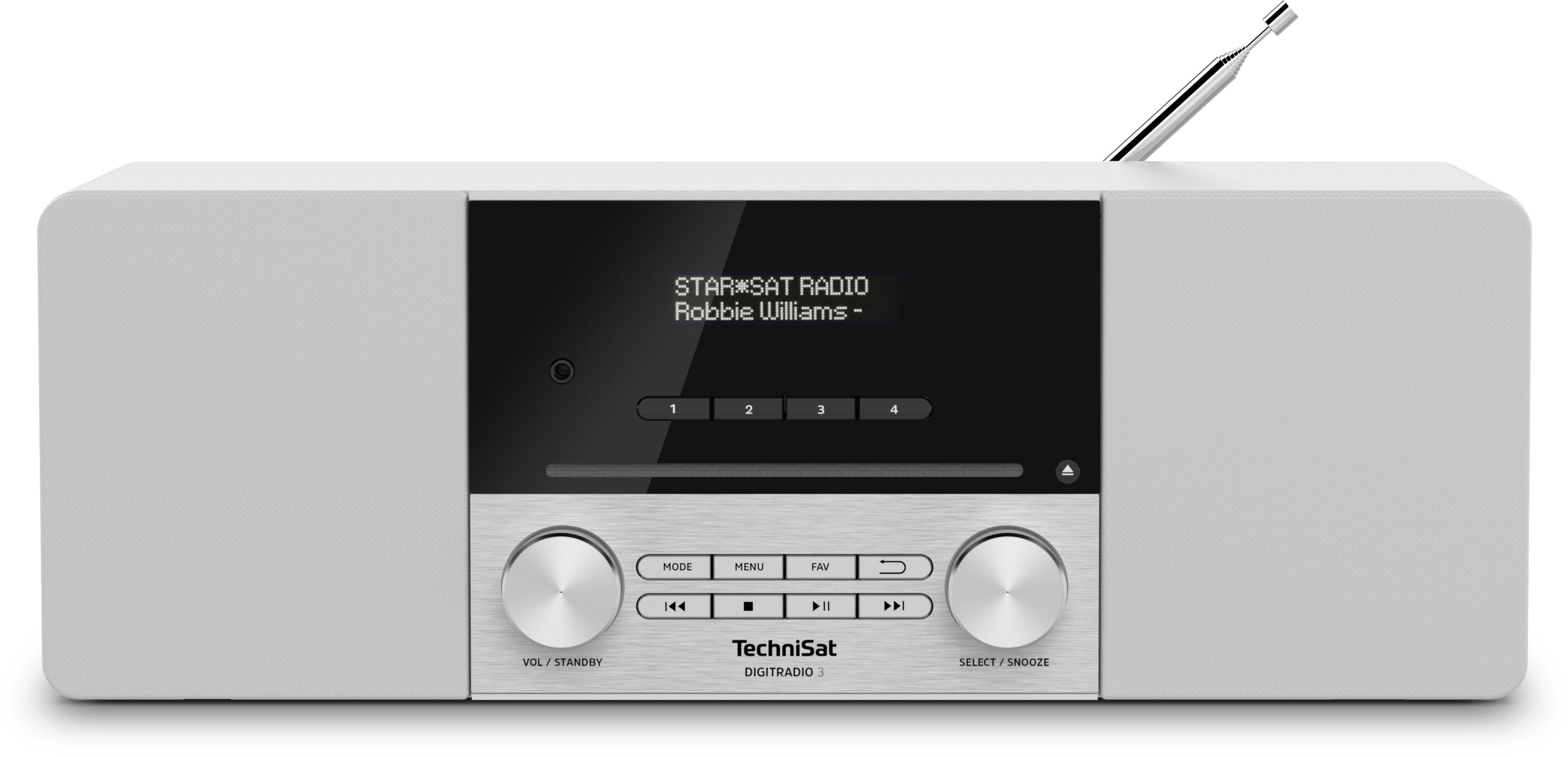 TechniSat DigitRadio 3 – DAB-/Internetradio – Tischradio – DAB+, Bluetooth – Weiss