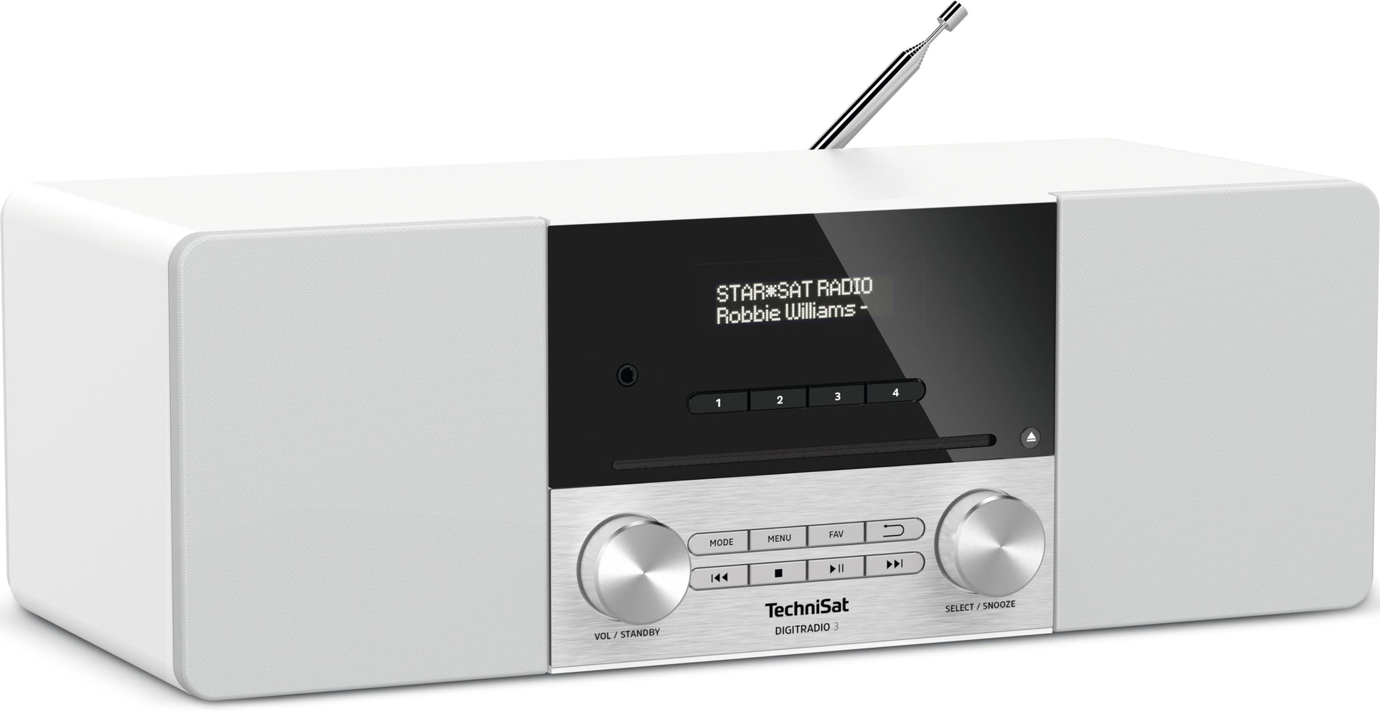 TechniSat DigitRadio 3 – DAB-/Internetradio – Tischradio – DAB+, Bluetooth – Weiss