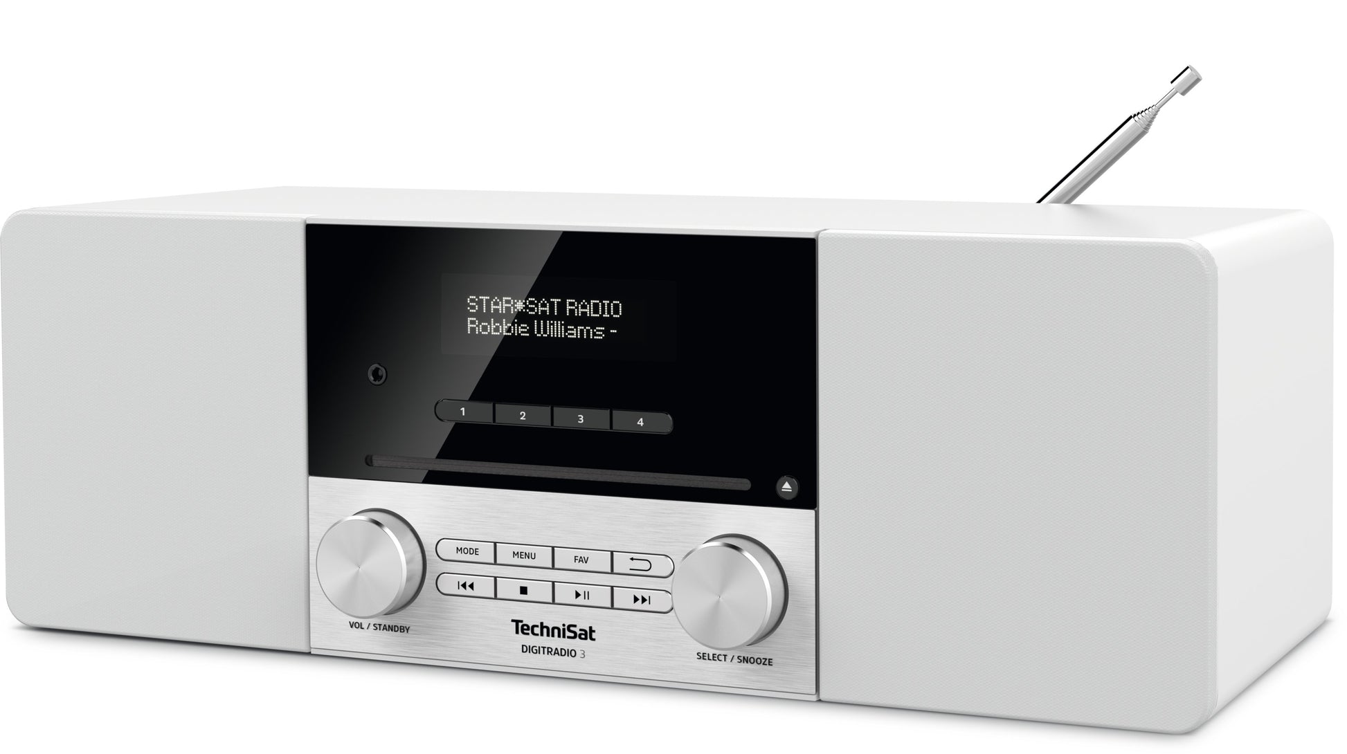 TechniSat DigitRadio 3 – DAB-/Internetradio – Tischradio – DAB+, Bluetooth – Weiss