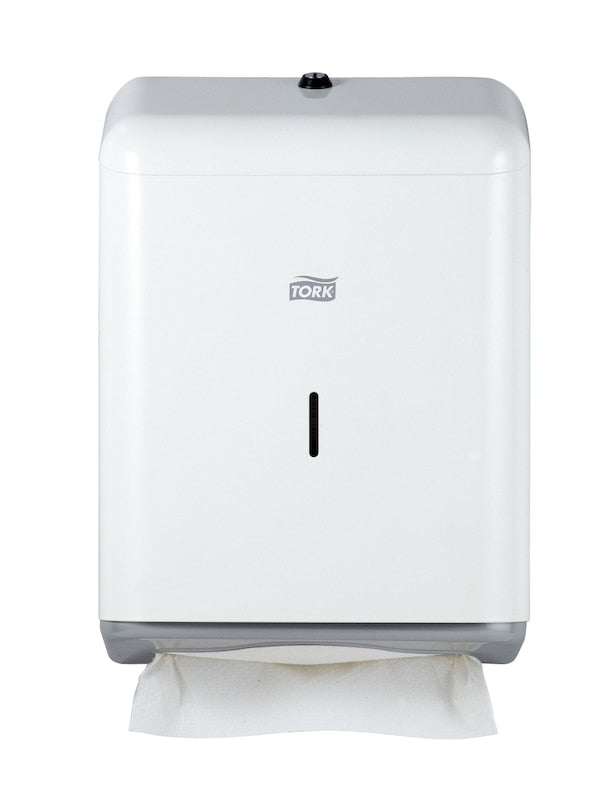Tork Falthandtuchspender Metall Weiss – für Tork H3 – 272 × 380 × 122 mm