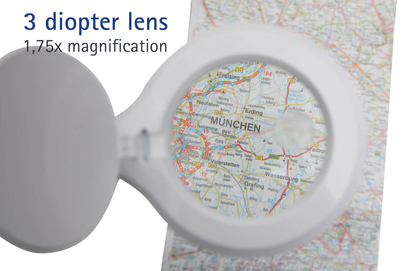 MAUL Iris LED-Lupenleuchte – 3 D, 1,75×, 502 lm, 6500 K, dimmbar – weiss