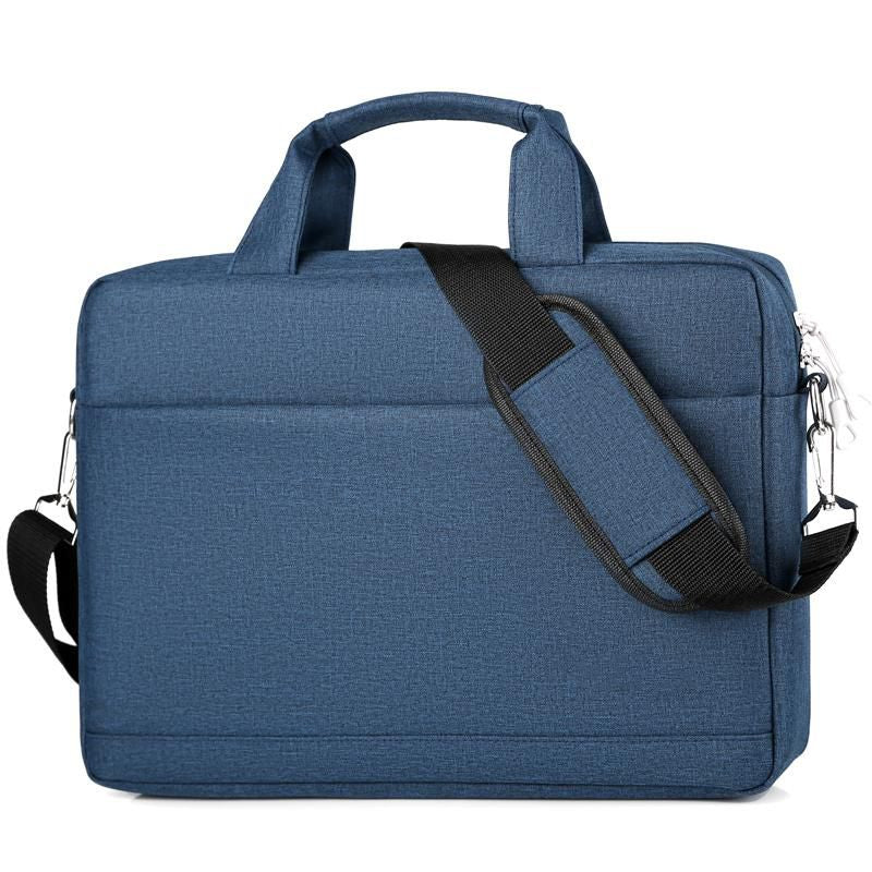 eSTUFF Notebook-Tasche für Notebooks bis 14,1" – abnehmbarer Schultergurt, Trolley-Haltegurt – Blau