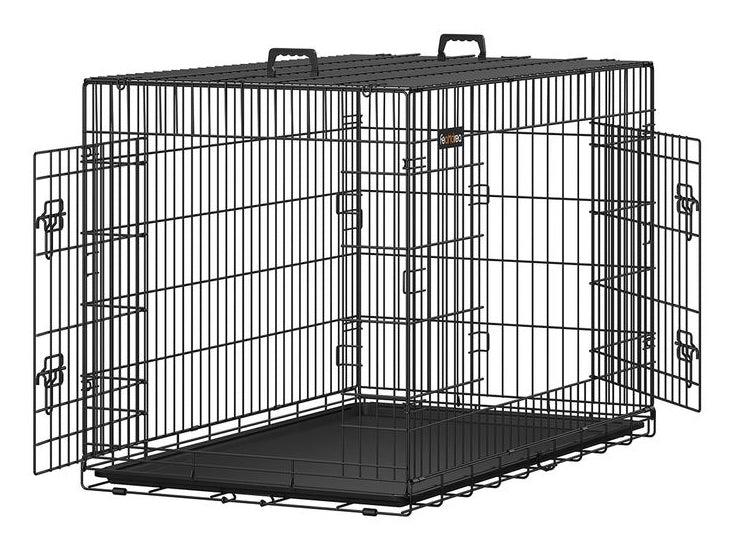 Feandrea Transportbox für Hunde – verschliessbar, Front- & Seitenbeladung, bis 50 kg – 1220×805×745 mm – sch