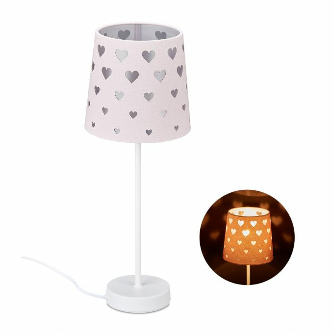 Relaxdays Tischleuchte – E14, 40 W, 43 cm – Rosa