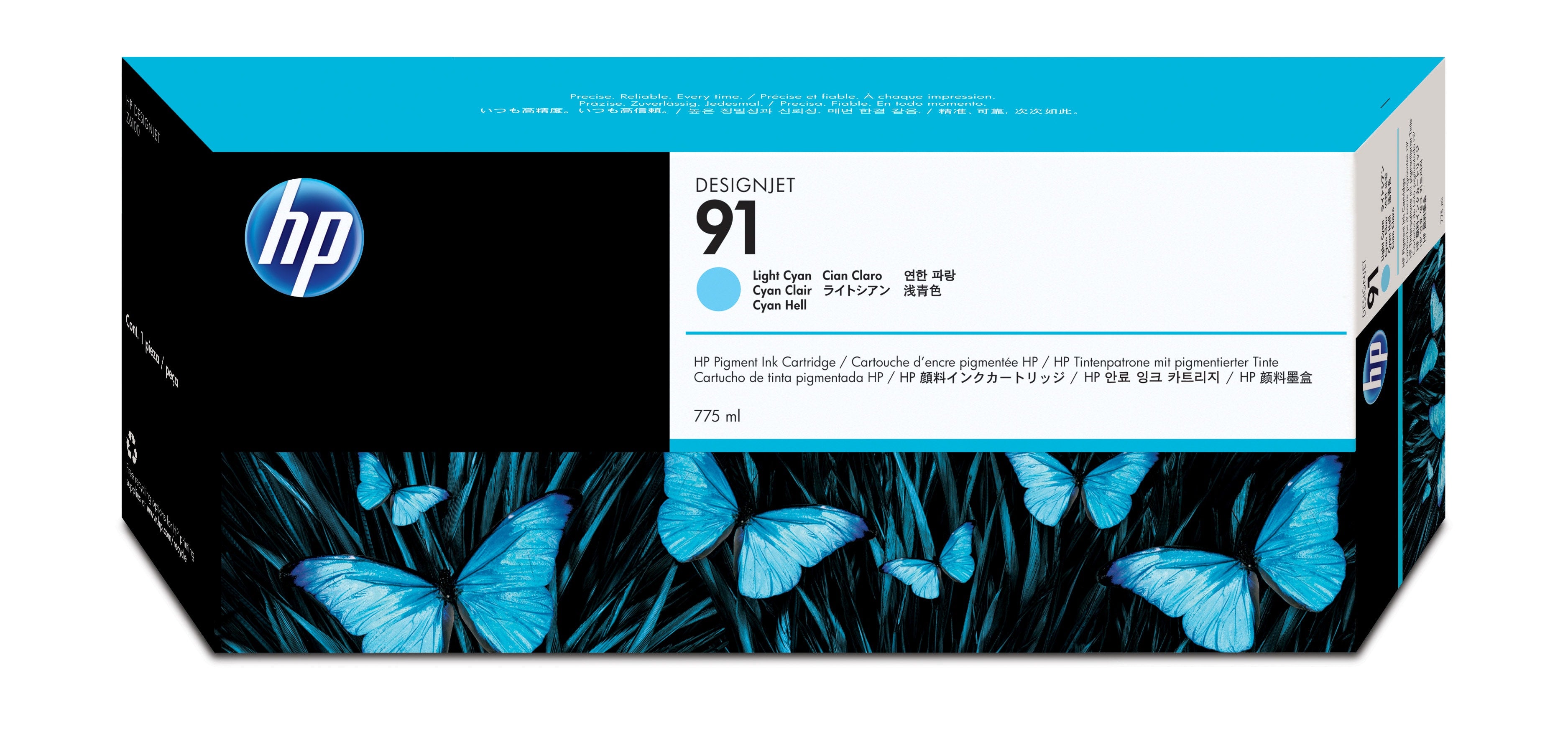 HP Tintenpatrone C9470A, Hellcyan, 775 ml, Original – für Designjet Z6100