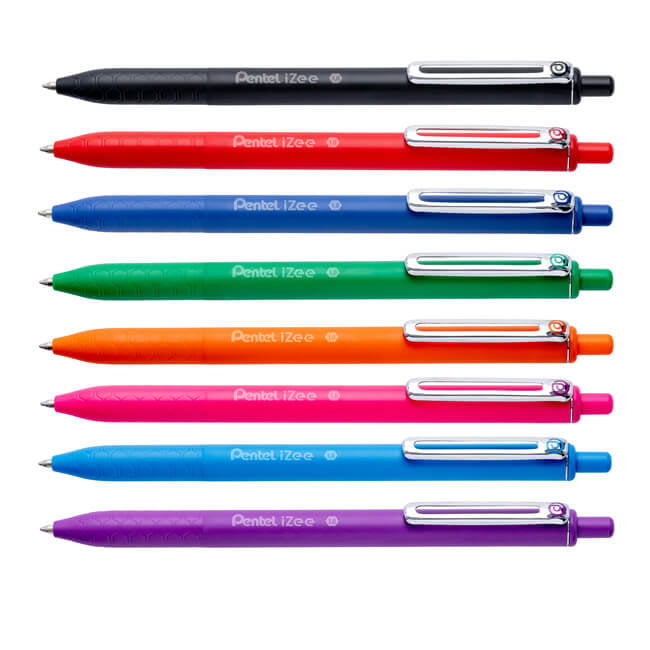 Pentel iZee BX470-D Kugelschreiber – Schwarz, Spitze 1 mm, Deckel, Grün