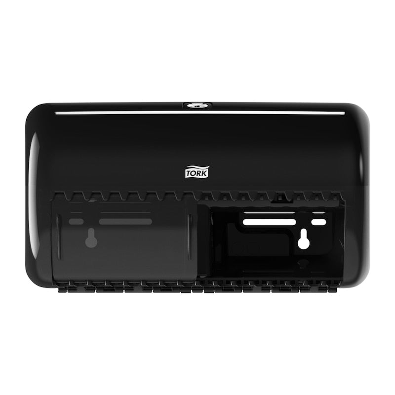 Tork Elevation T4 – Toilettenpapierspender – Kunststoff, schwarz, für 2 Rollen, 28,6 × 15,3 × 15,8 cm