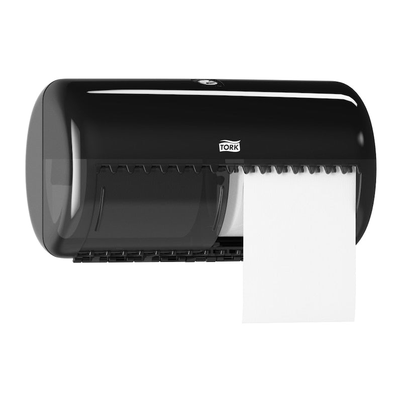 Tork Elevation T4 – Toilettenpapierspender – Kunststoff, schwarz, für 2 Rollen, 28,6 × 15,3 × 15,8 cm