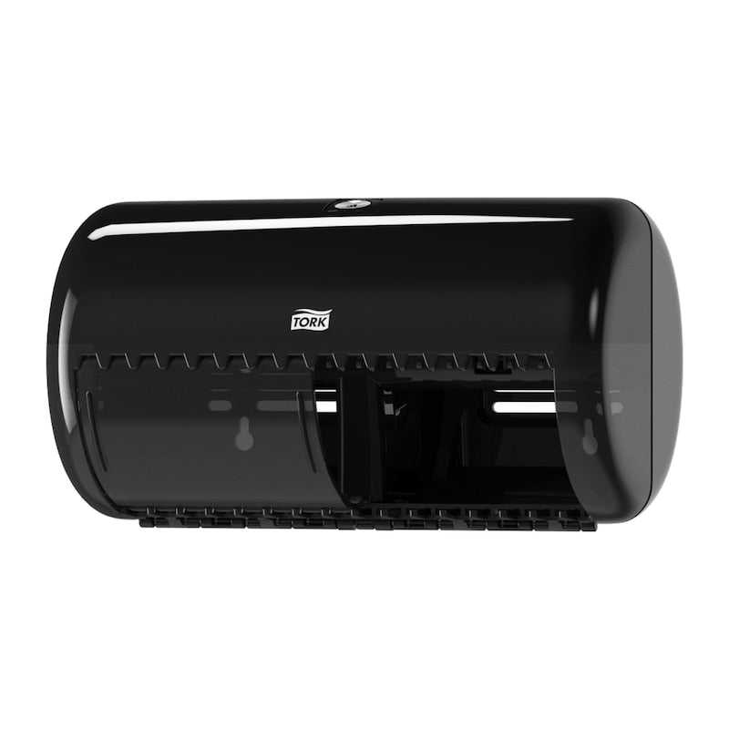Tork Elevation T4 – Toilettenpapierspender – Kunststoff, schwarz, für 2 Rollen, 28,6 × 15,3 × 15,8 cm