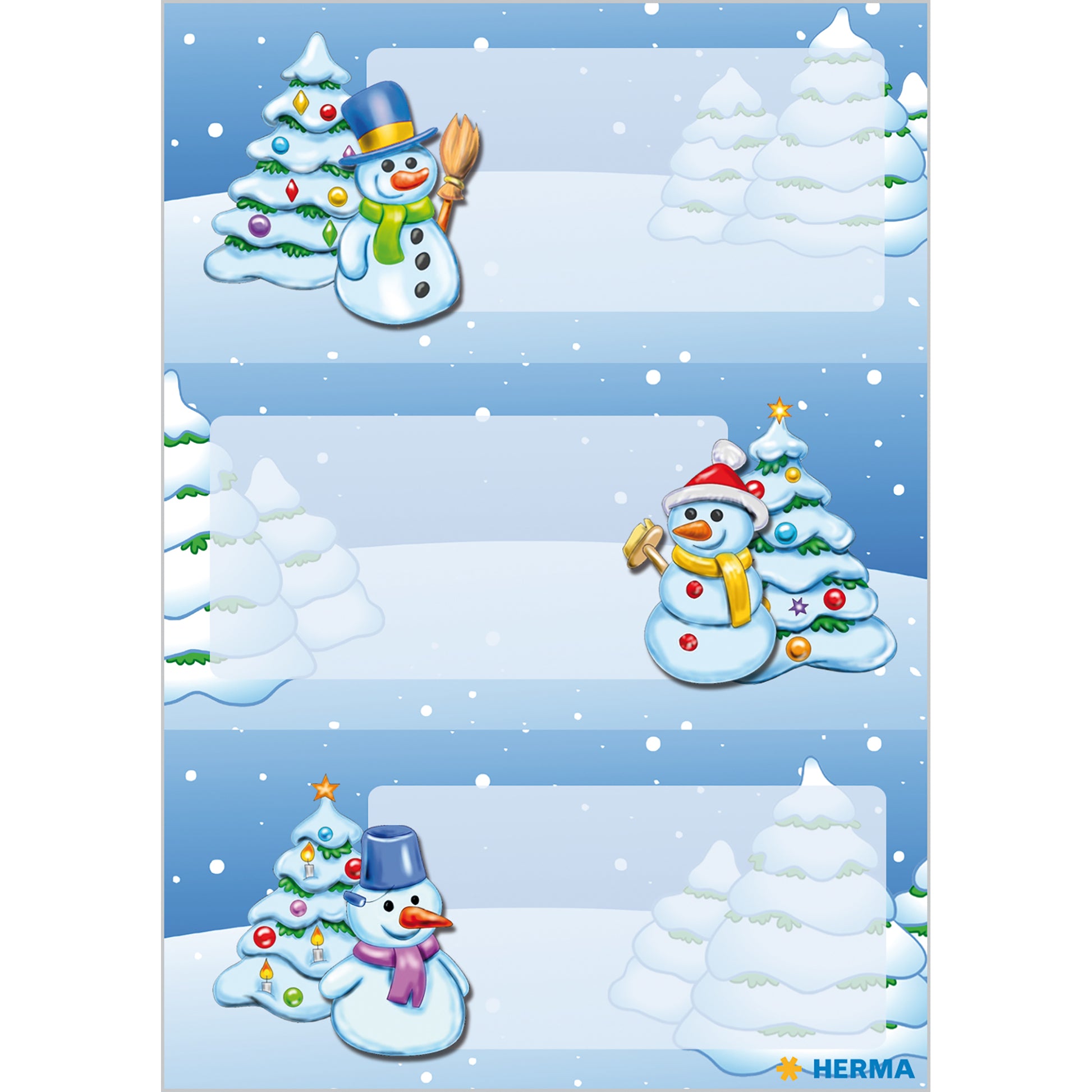 HERMA Schmucketiketten – Winterlandschaft – 6 Stück – permanent – mehrfarbig