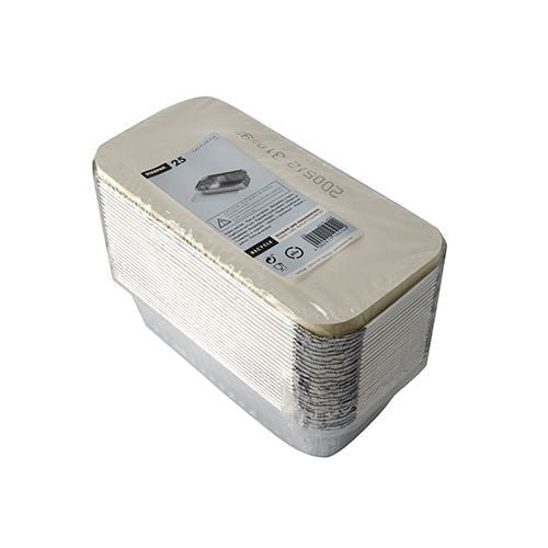Papstar Take-away-Box, Aluminium, rechteckig – 1 l – 213 × 110 × 54 mm, silber – 25 Stk.