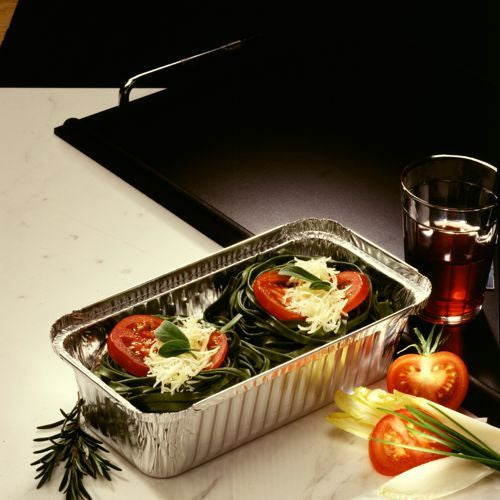 Papstar Schale/Schüssel Aluminium, rechteckig – 1,5 l – 242 × 130 × 70 mm, silber – 25 Stk.