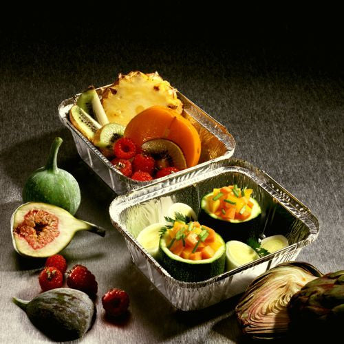 Papstar Take-away-Box, Aluminium – 500 ml, 140 × 114 × 42 mm, silber – 25 Stk.