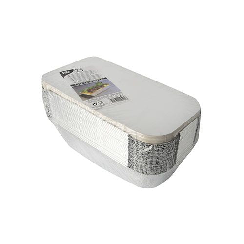 Papstar Schale/Schüssel Aluminium, rechteckig – 1,5 l – 242 × 130 × 70 mm, silber – 25 Stk.