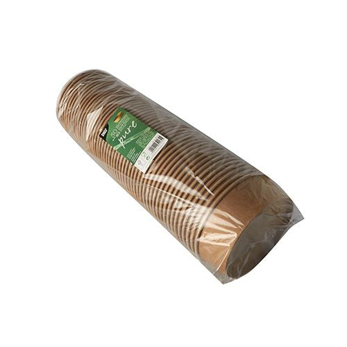 Papstar Schale/Schüssel Pure, Papier, PLA-beschichtet, rund – 500 ml, Ø 15 cm, braun – FSC – 50 Stk.