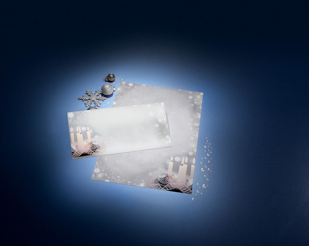 Sigel Weihnachts-Couvert C5/6 Weihnachtsstille, mehrfarbig, nassklebend, 90 g/m² – 50 Stk.