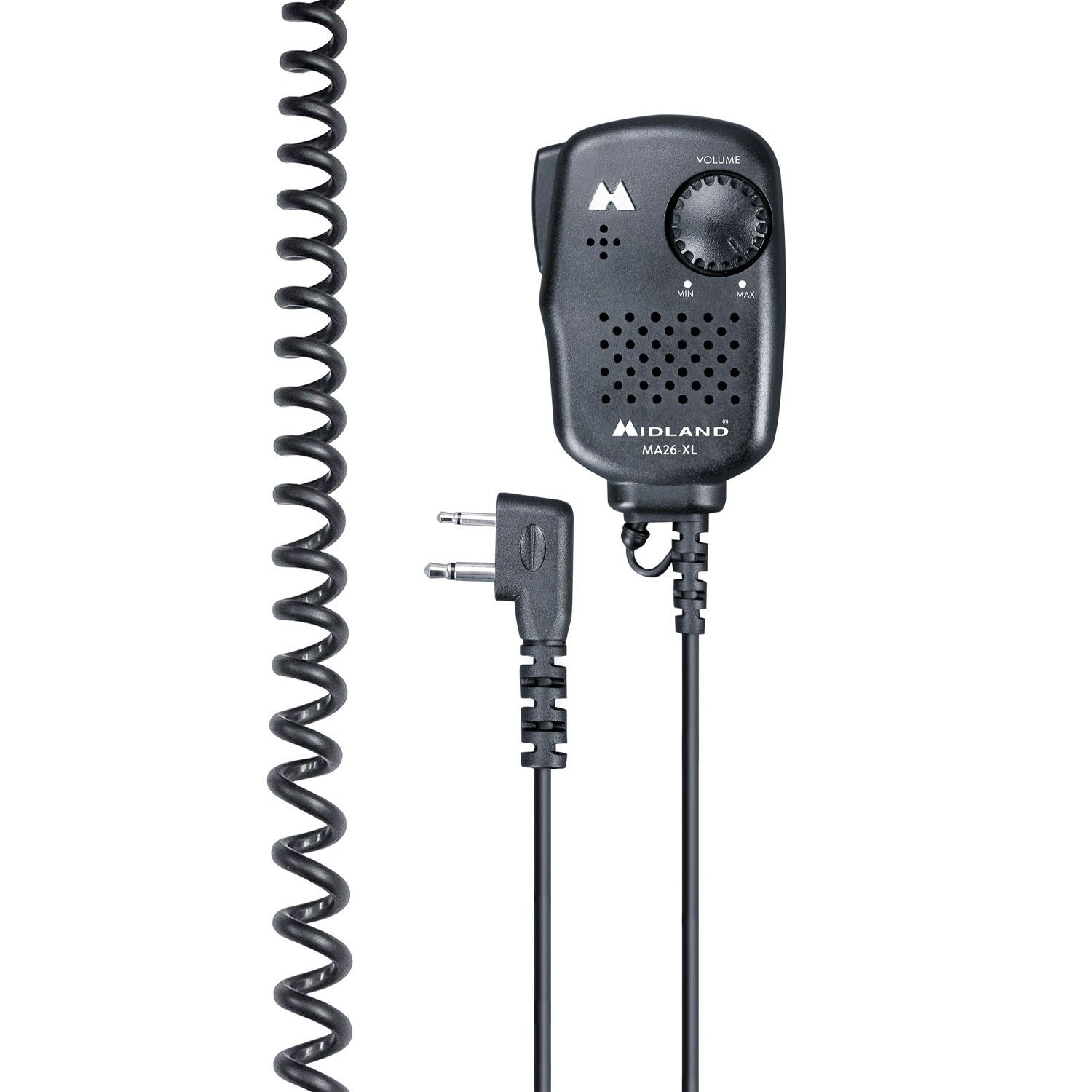 Midland MA26-XL – Schultermikrofon für Midland Handfunkgeräte, Schwarz, 150 g, 75×45×20 mm