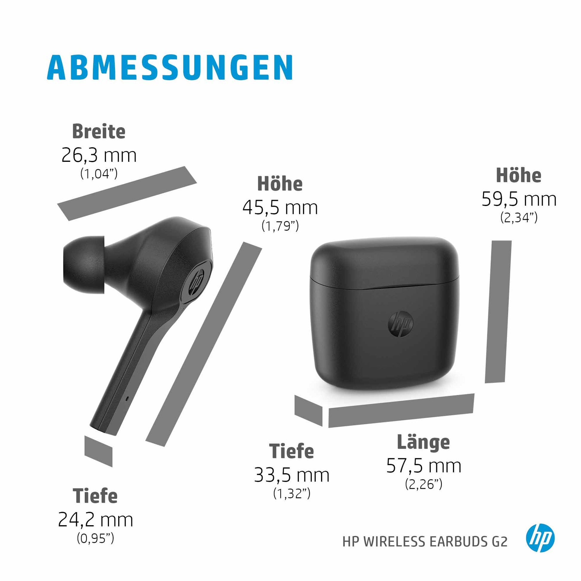 HP Wireless Earbuds G2 TWS In-Ear – Stereo, mit Ladecase, Schwarz