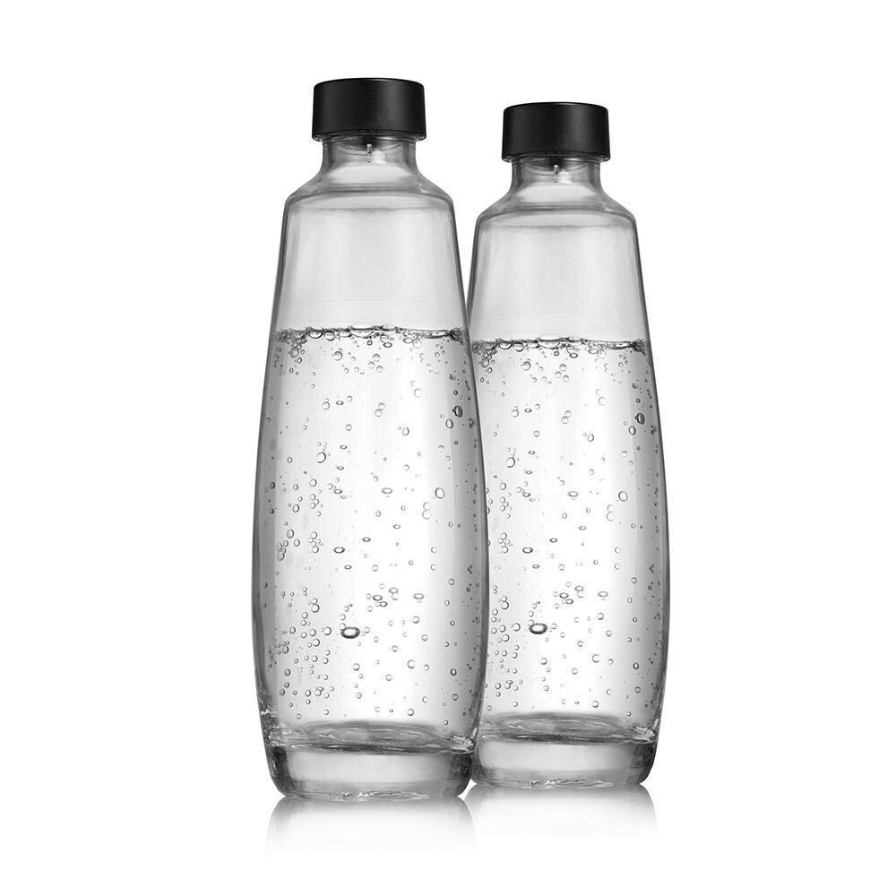 SodaStream Karbonisierungskaraffe – 1 l, für DUO, 2 Stk., Glas, Transparent