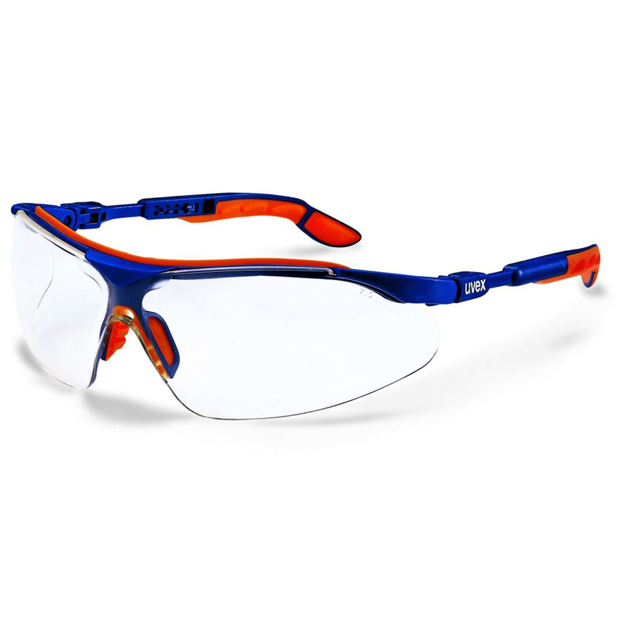 Uvex Schutzbrille i-vo 9160.065 – klar, kratzfest, UV-Schutz, blau/orange