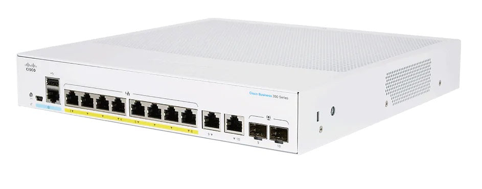 Cisco CBS250-8P-E-2G – Managed Switch – 8×GbE, 2×SFP, L2/L3, PoE+ 67 W, 1U