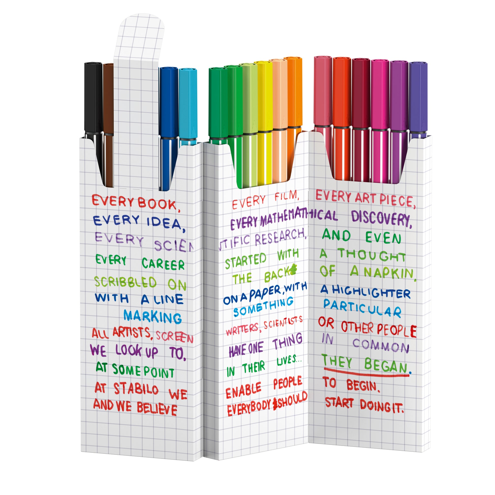 STABILO Pen 68 Filzstifte – Rundspitze, 1 mm, wasservermalbar, 18 Farben