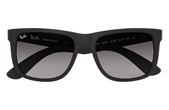 Ray-Ban Schutzbrille JUSTIN RUBBER BLACK – Graue Gläser, UV-Schutz, Schwarzer Rahmen