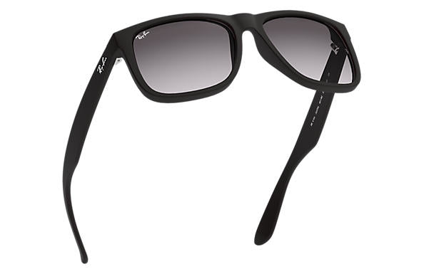 Ray-Ban Schutzbrille JUSTIN RUBBER BLACK – Graue Gläser, UV-Schutz, Schwarzer Rahmen