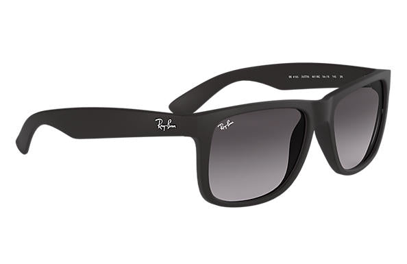 Ray-Ban Schutzbrille JUSTIN RUBBER BLACK – Graue Gläser, UV-Schutz, Schwarzer Rahmen
