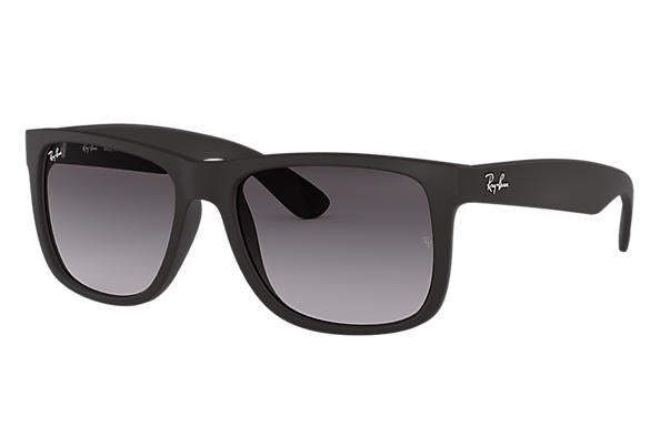 Ray-Ban Schutzbrille JUSTIN RUBBER BLACK – Graue Gläser, UV-Schutz, Schwarzer Rahmen