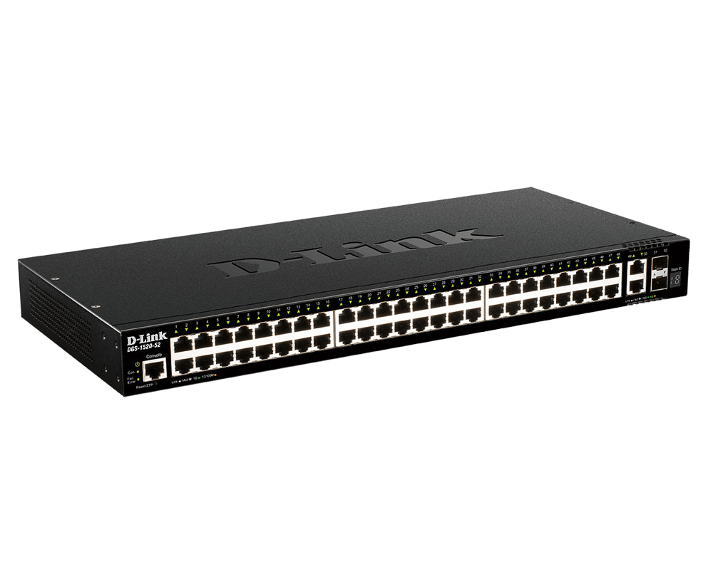 D-Link DGS-1520-52/E – Managed L3 Switch – 48× 1G + 2× 10G, 2× SFP+, 1U