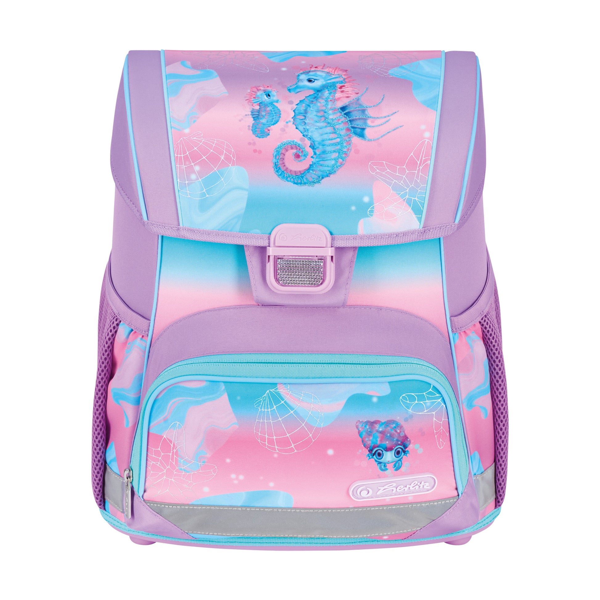 Herlitz Loop Plus – Schulrucksack-Set 4-teilig, Meerestiere, 17 l, 31×37×22 cm