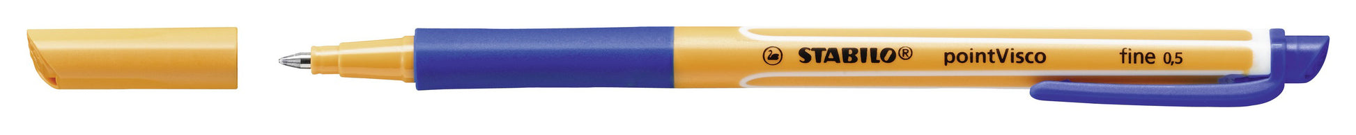 STABILO pointVisco Gelschreiber 4er Etui – 4 Farben, 0,5 mm, schnelltrocknend, Kappe