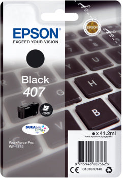 Epson Tintenpatrone 407, Schwarz, 41 ml – für Inkjetdrucker/Multifunktionsgeräte