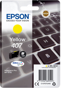Epson Tintenpatrone 407, Gelb, 20 ml – für Inkjetdrucker