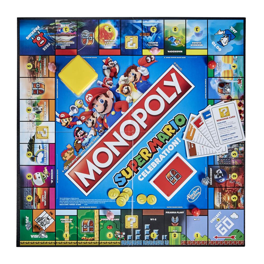 Hasbro Gaming Monopoly Super Mario Celebration – Brettspiel, 2–6 Spieler, ab 8 Jahren, 60 Min., DE