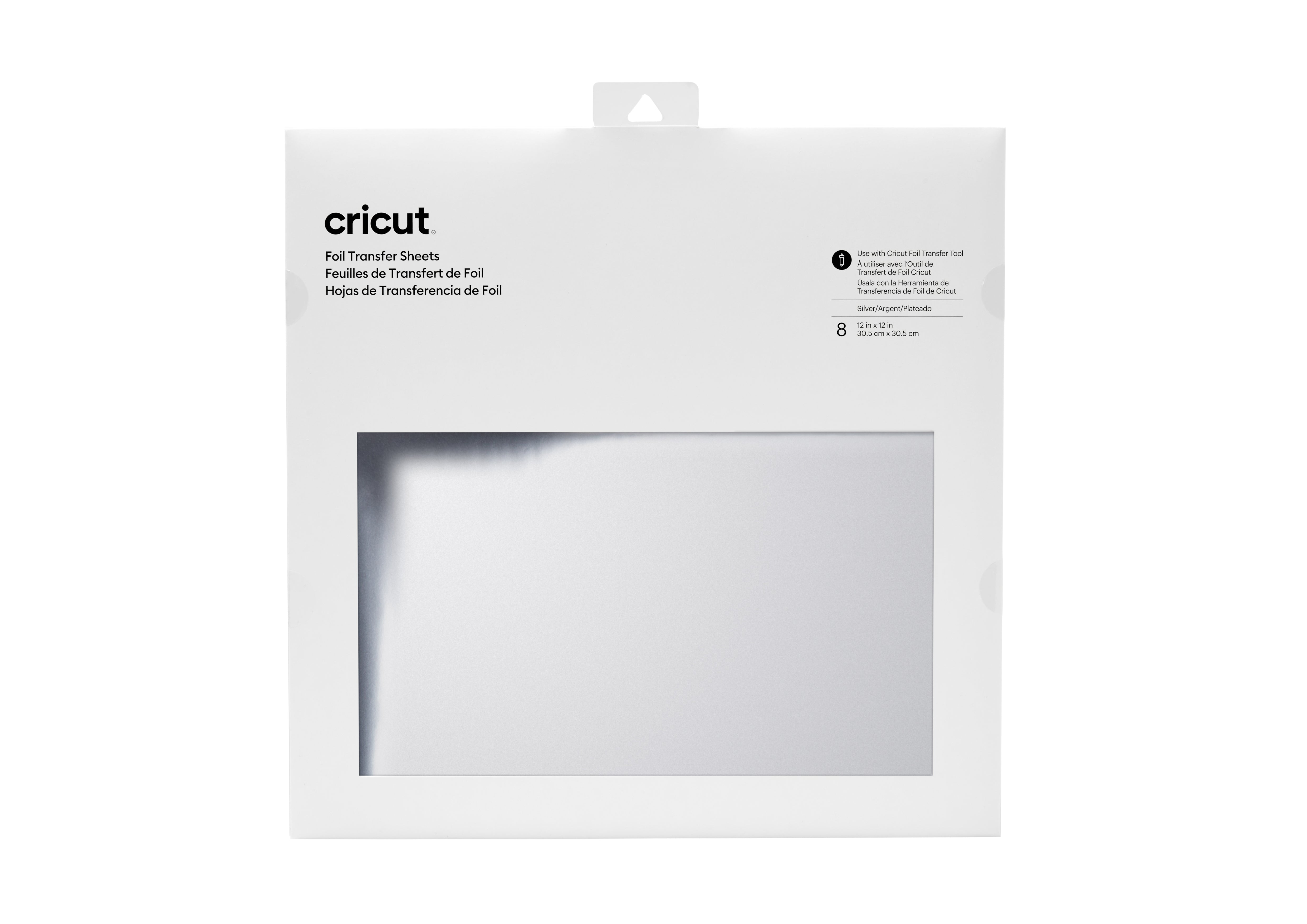 Cricut Transferfolie, Silber, Metallic, 30,5 × 30,5 cm, 8 Stk., für Cricut Maker und Cricut Explore