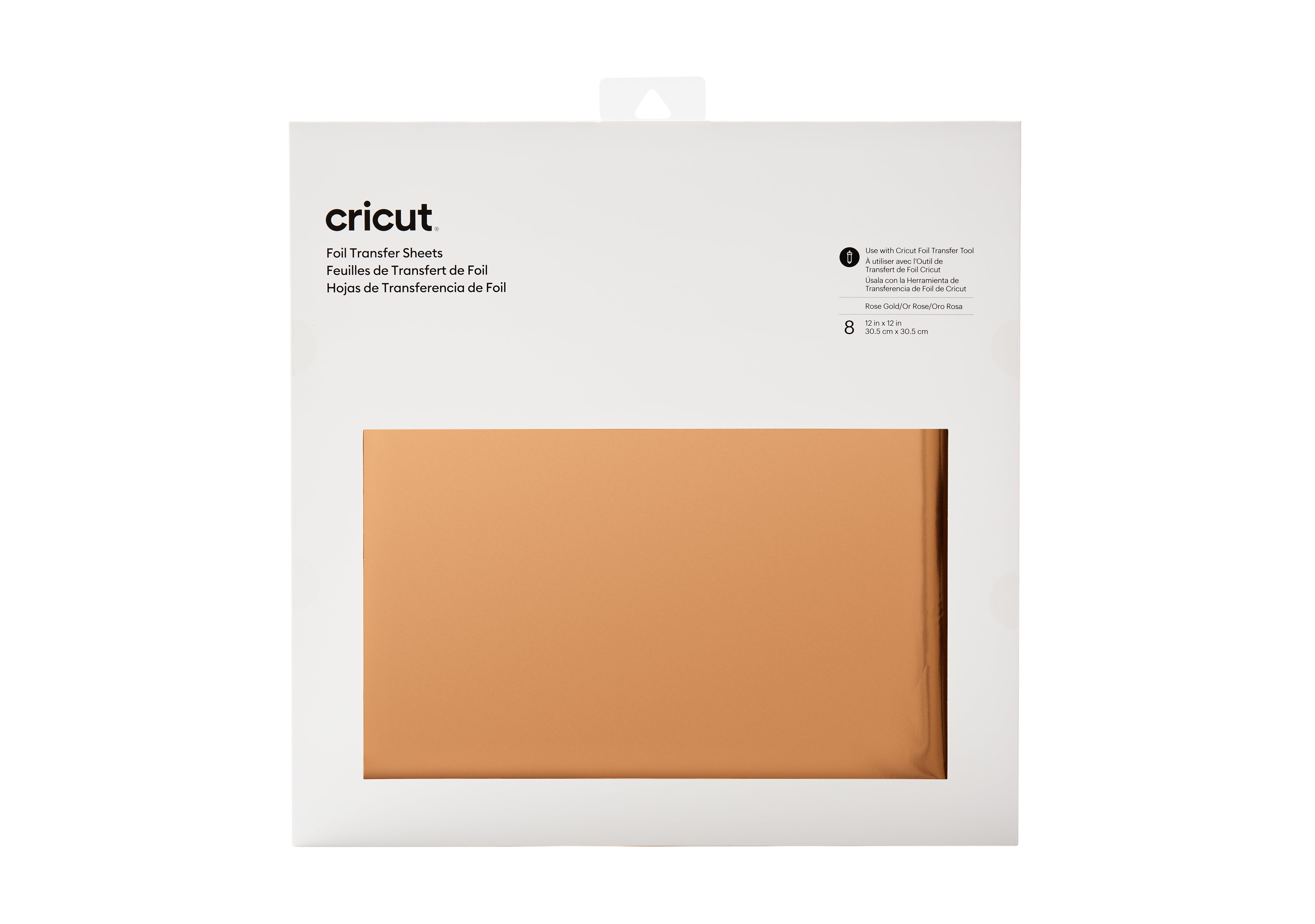 Cricut Transferfolie, Roségold, Metallic, 30,5 × 30,5 cm, 8 Bögen, für Cricut Maker und Cricut Explore