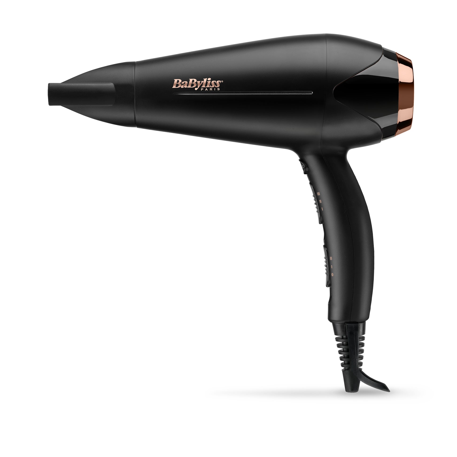 BaByliss Haartrockner D570DE – 2200 W, Ionenfunktion, Keramik-Heizsystem, 2 Geschwindigkeiten, 3 Heizstufen – Schwarz