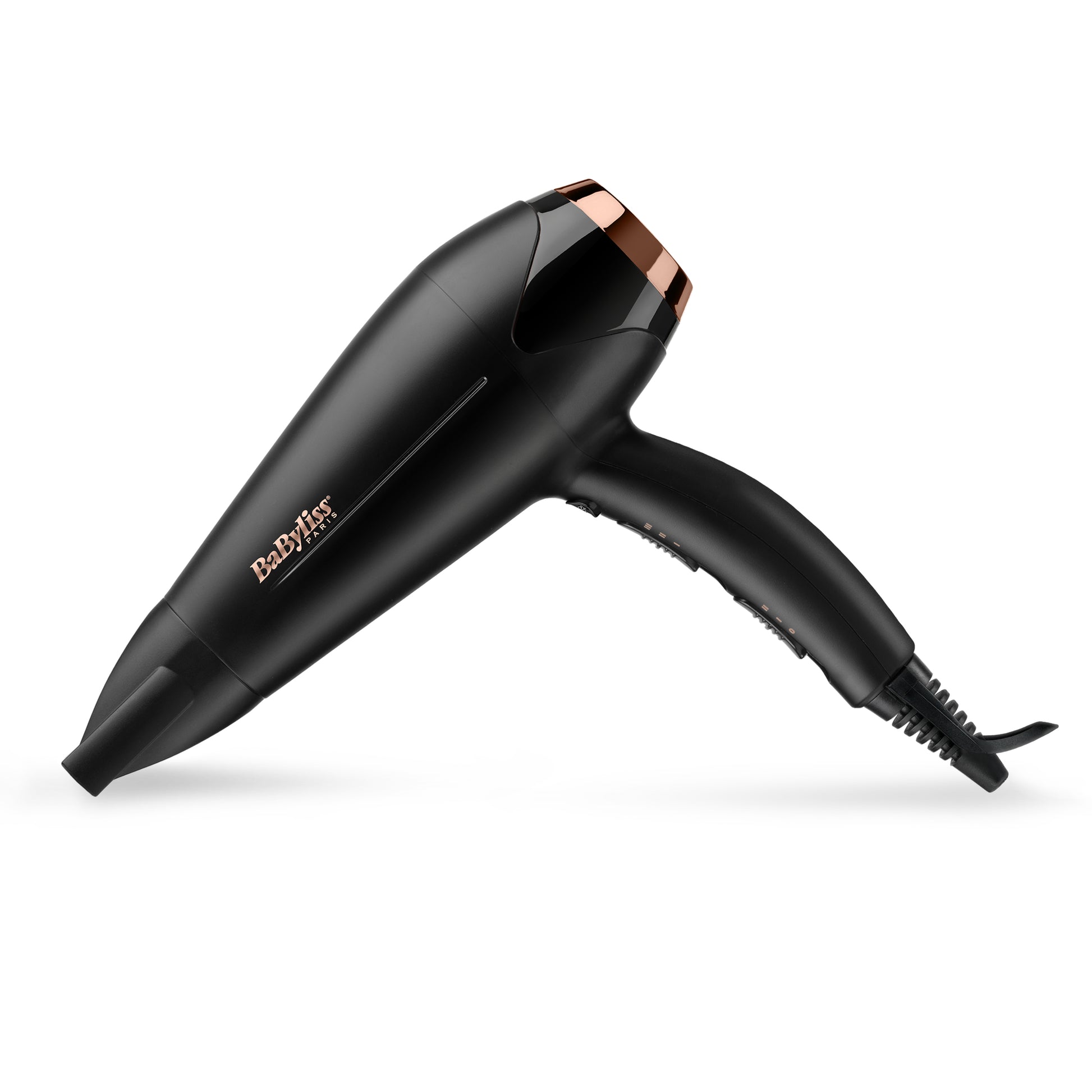 BaByliss Haartrockner D570DE – 2200 W, Ionenfunktion, Keramik-Heizsystem, 2 Geschwindigkeiten, 3 Heizstufen – Schwarz