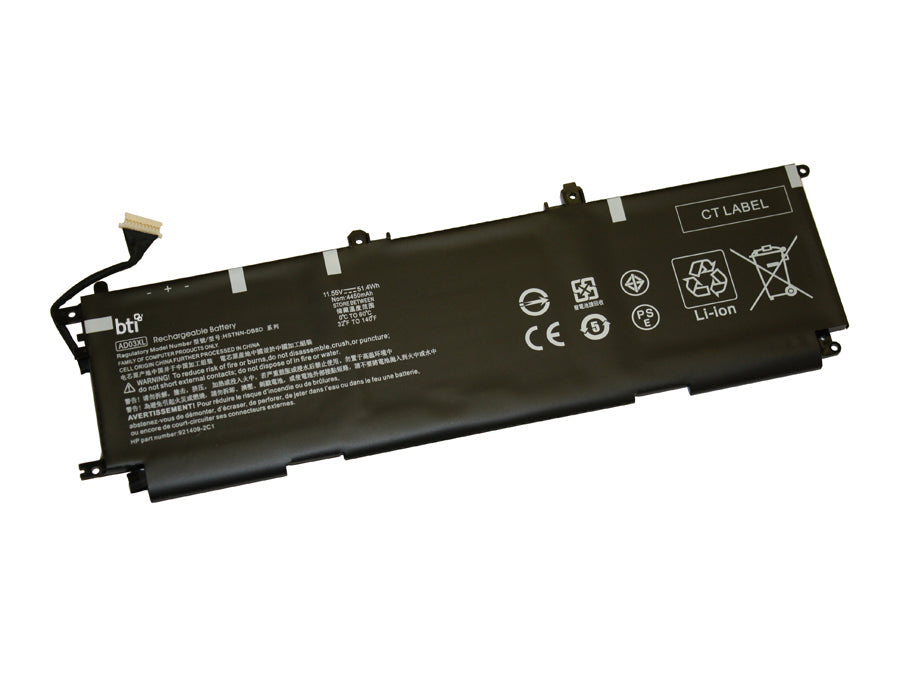 BTI Notebook-Akku – für HP Envy 13-ad (AD03XL) – 51 Wh, 11,55 V (3 Zellen) – Schwarz