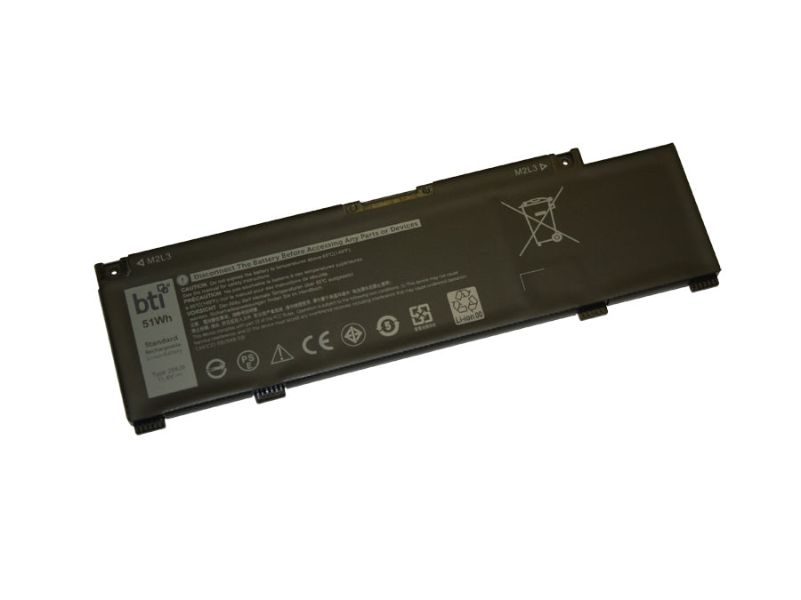 BTI Notebook-Akku – für Dell – 51 Wh, 11,4 V (3 Zellen) – Schwarz