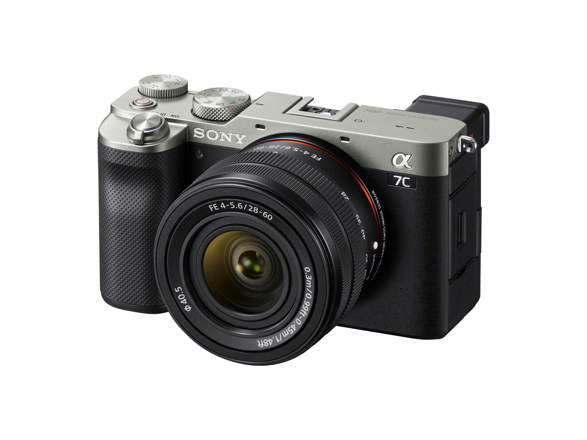 Sony Alpha 7C – Systemkamera Kit 28–60mm, 24,2 MP Vollformat, 4K, Silber