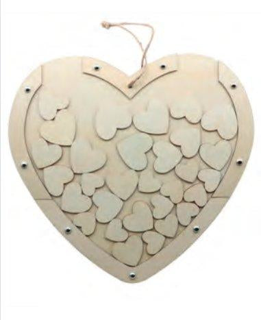 Glorex – Bastelset Holzherz-Aufhänger – 30 × 27,5 cm – 30 kleine Herzen – Natur