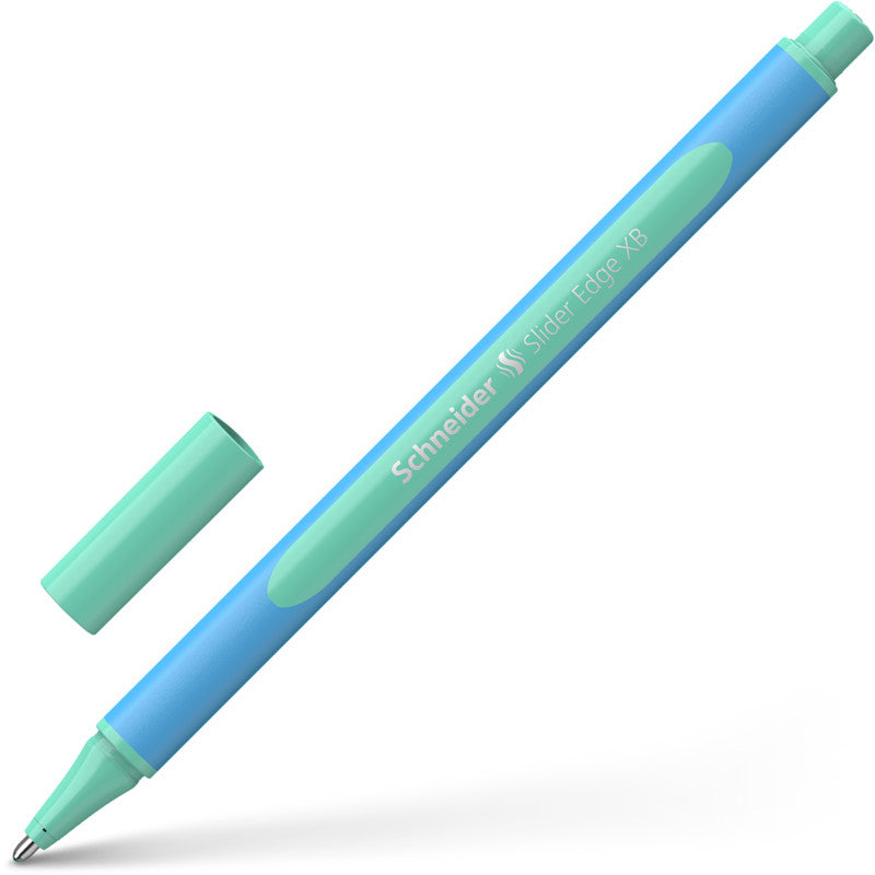 Schneider Schreibgeräte Slider Edge Pastell Kugelschreiber – Grün, Spitze 0,7 mm, Deckel, Gummigriff
