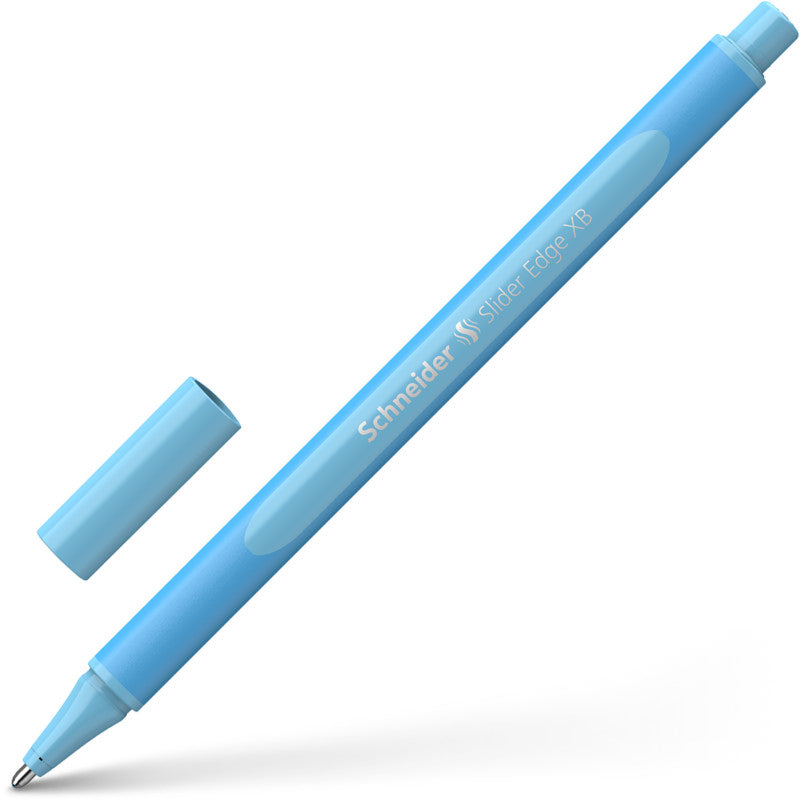 Schneider Schreibgeräte Schneider Slider Edge Kugelschreiber – Hellblau, Deckel, Edelstahlspitze, wischfest, 1er Pack