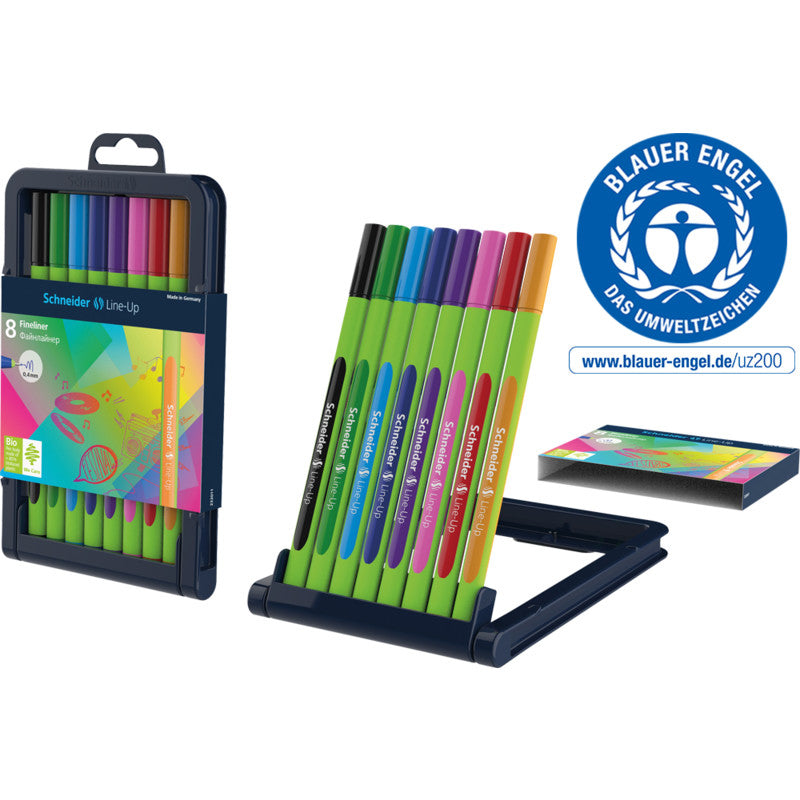 Schneider Schreibgeräte Line-Up Fineliner Etui – 8 Stk., 0,4 mm, sortiert