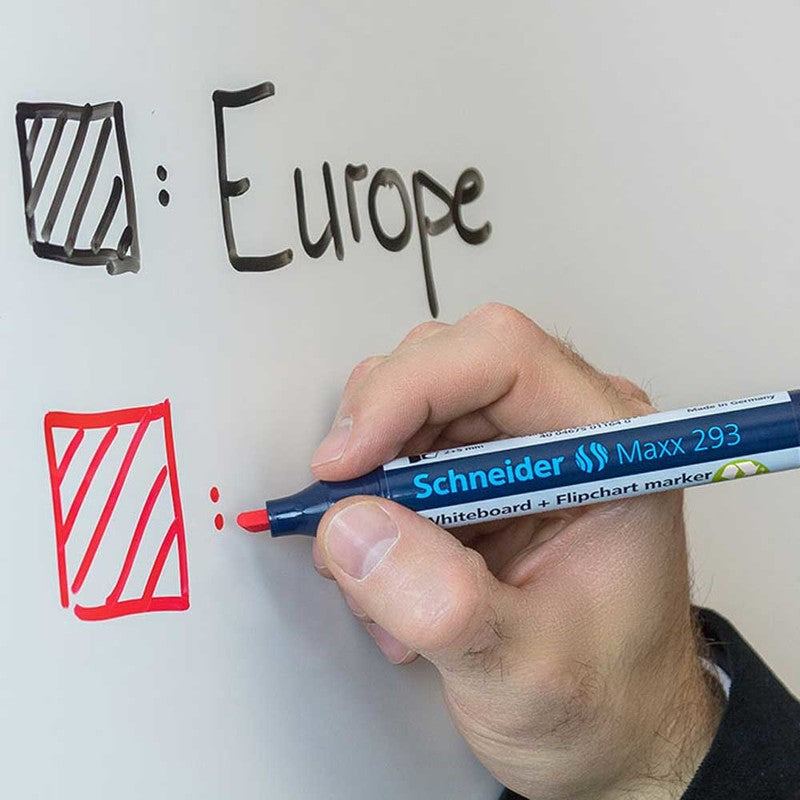 Schneider Schreibgeräte Whiteboard-Marker – 4 Farben, 4 Stk., feucht abwischbar, nachfüllbar – für Whiteboards